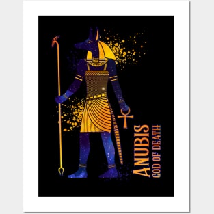 Color drawing of Egyptian god Anubis Posters and Art